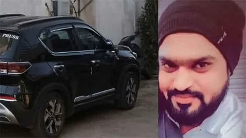 Deceased man Amir Pathan (R) and four-wheeler of the accused person (L).