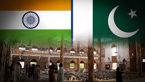 The inside of a building in Bahawalpur, Pakistan, that was hit by an Indian air strike on May 7, 2025.