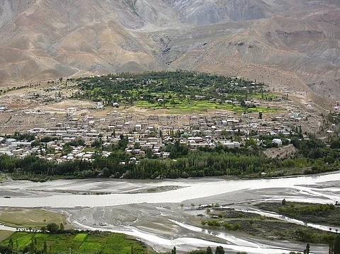 A panoramic view of Kargil Town, India.