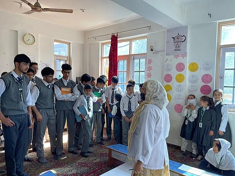 Adults and children with special needs at a school in Nowgam, Srinagar, Kashmir
