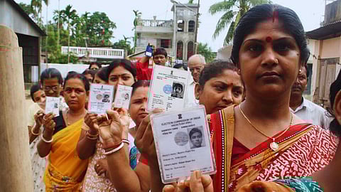 Voters queue up for voting during an election in India. A representational image.