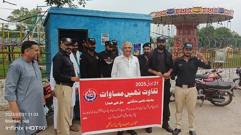 From Protectors to Protesters: Police personnel across Pakistan-administered Kashmir stop work and hold protest demonstrations demanding equal pay, risk allowance, and better medical care on Monday, 21 July 2025.