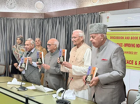 A file photo of the book release function of "In Pursuit Old Peace" by O P Shah in New Delhi in March 2025.