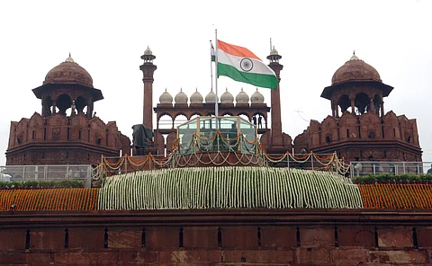 A still of Red Fort, during the 62nd Independence Day celebrations, in Delhi on August 15, 2008.