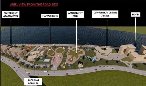 A thematic of Tawi Riverfront Development Project in Jammu City.