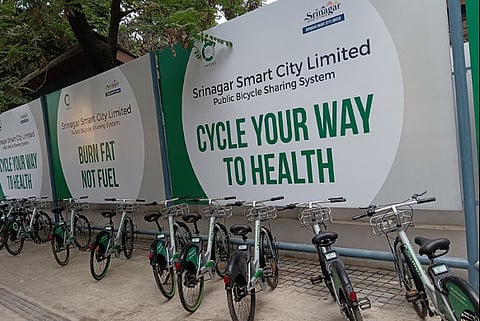 The new 'Smart City' plan advertises initiatives such as the Public Bicycle Sharing System across Srinagar City in Kashmir Valley.