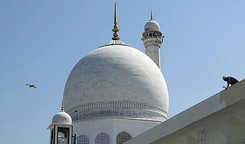 Dome of Hazratbal Shrine in Srinagar city of Jammu and Kashmir.