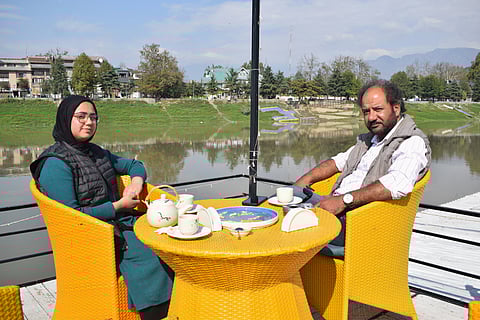 Senior journalist associated with BBC Riyaz Masroor with the author Asma Bhat.
