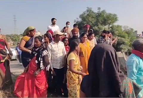 Non-locals blocked the road at Narwal in Jammu, Jammu and Kashmir, to protest against an anti-encroachment drive. Six years after 370's abrogation outsiders now dare to block our roads when evicted from state land.
