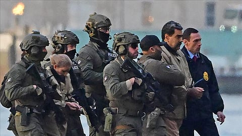 Venezuelan President Nicolas Maduro being escorted to a detention centre in New York after his capture from Venezuelan capital Caracas.