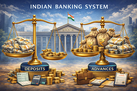 Indian banking system of deposits and advances. Image is representational.