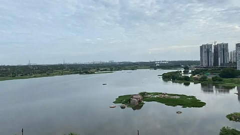 A view of the rain-fed Nallagandala Lake, which is rain-fed urban water body, in Hyderabad.
