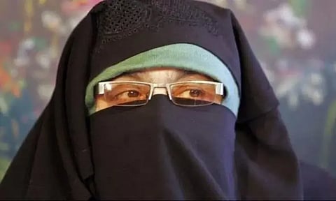 A file photo of Dukhtaran-e-Millat leader Asiya Andrabi.