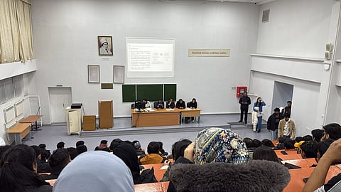 MBBS Students in conversation with the University administration over the new rule amendment about the timing of their course.