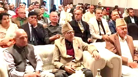 A view of the audience at the launch of the book, "Healer in Exile: The Untold Story of Dr Sushil Razdan" in Srinagar on May 2, 2026.