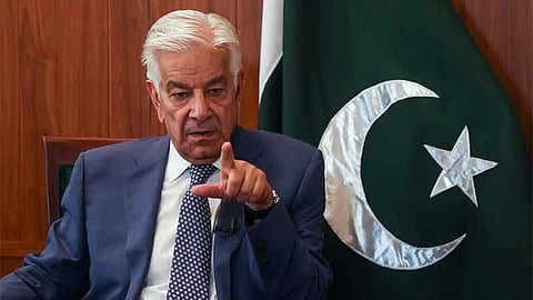 A file photo of Khawaja Asif, Pakistan's Defence Minister.
