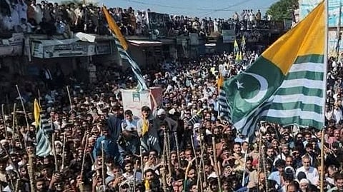 A file photo of protest demonstration of Jammu and Kashmir Joint Awami Action Committee. Image is representational.