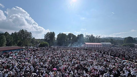 Large crowds have gathered at Rawalakot, Pakistan administered Jammu and Kashmir, on Monday, 27 July 2026 before the police firing incident took place at Dera Rawalakot in the evening.
