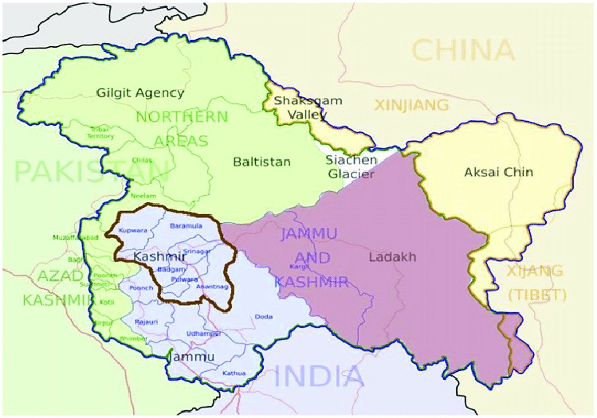 J&K Map with two Union Territories. Image is representational.