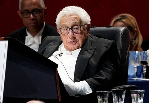 Dr Henry Kissinger seen here, October 19, 2023. Photograph: Gregory A Shemitz/Reuters