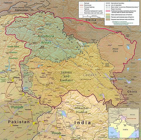 J&K Map as claimed by the erstwhile ruler of J&K in 1947