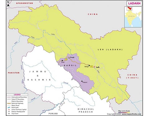 Union Territory of Ladakh, which was bifurcated from erstwhile Jammu and Kashmir state in October 2019.