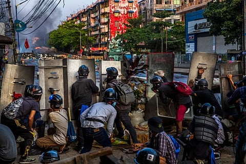 Protesters in Yangon, Myanmar, in March 2021. Soon after seizing power in February, the military began killing demonstrators. Credit…The New York Times