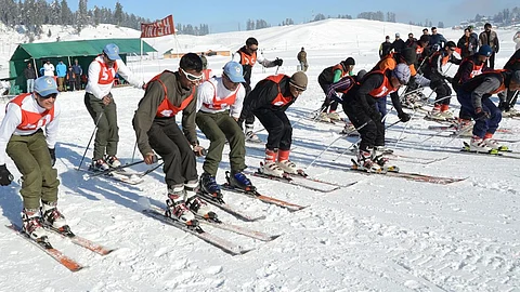 A file photo of snow-skiing in Gulmarg, Kashmir, where it is a popular sport. Photo/Open Source