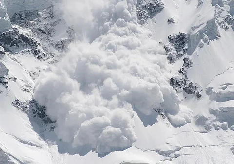 A photo of the snow-avalanche that hit ski-resort Gulmarg, Kashmir, on Thursday, February 22, 2024. Photo/Open Source
