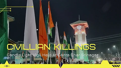 Representational Image: A file photo of candle-light vigil against civilian killings in Kashmir.