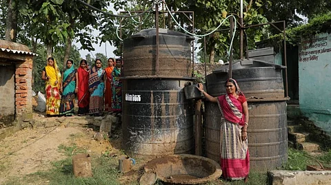 An improvised bio-gas plant run by women farmers of village Kedia, Jamui district of Bihar and use gas for cooking purposes. Photo Nidhi Jamwal