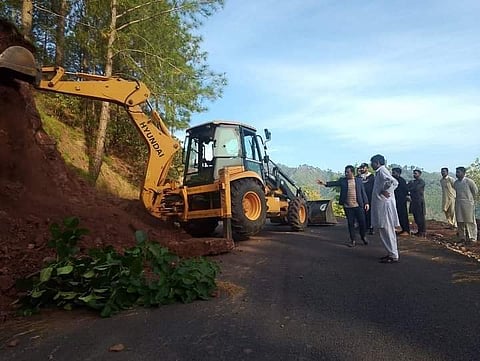 A view of road barricades put up by Pakistan Administered Kashmir administration to prevent march to Muzaffarabad on Saturday, May 11, 2024. Photo/Nosheen Khwaja