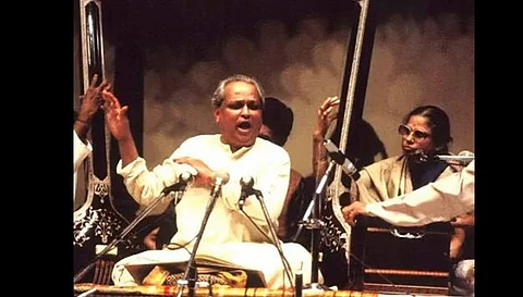 Pandit Kumar Gandharva singing at a music concert. Image/Facebook Page
