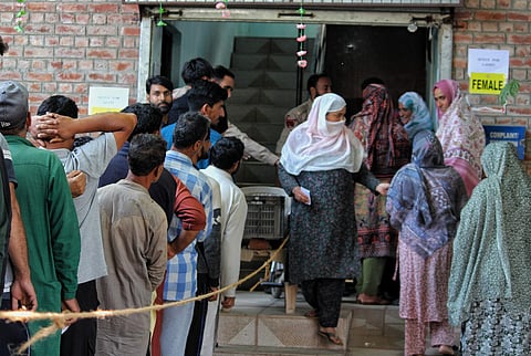 Voters in Jammu and Kashmir participate in the first phase of the Legislative Assembly elections 2024. Photos/Numan Bhat