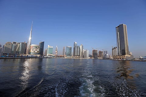 منظر للأبراج في منطقة الخليج التجاري، حيث شهدت المنطقة بعضًا من أعلى معدلات التداول في دبي الشهر الماضي، حيث سجلت 423 وحدة في المبيعات. — صورة أرشيفية