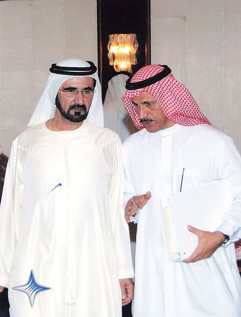 محمد بن راشد مع سلطان المنصوري.