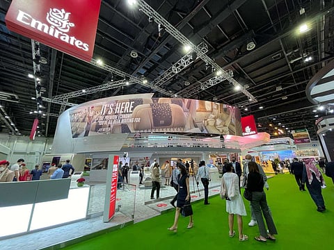 جناح طيران الإمارات في سوق السفر العربي.