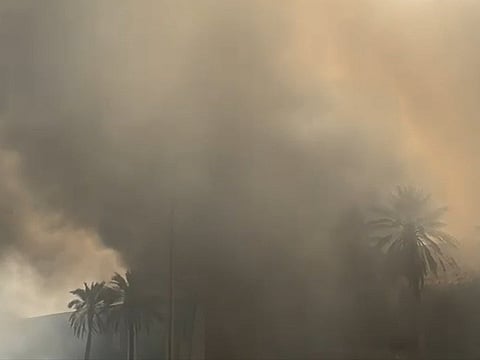 حريق بمستودع في صناعية الشارقة