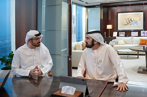 محمد بن راشد في حديث مع محمدالقرقاوي