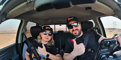 أحمد حسكول وزوجته نورا.