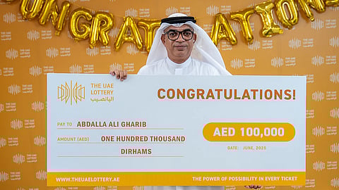 عبدالله علي غريب. الصورة مقدمة من يانصيب الإمارات العربية المتحدة.