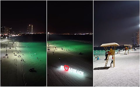 شاطئ ليلي على كورنيش أبوظبي. الصورة: بلدية أبوظبي