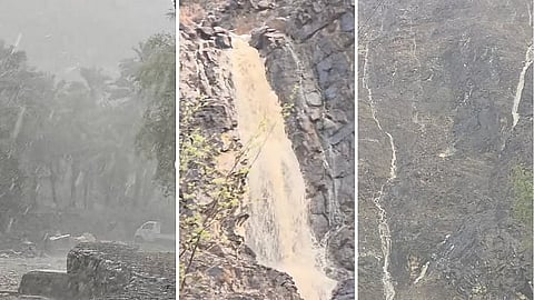 أمطار غزيرة في الفجيرة وسط تحذيرات رسمية