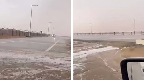 أمطار غزيرة على أجزاء من الإمارات تسبب فيضانات