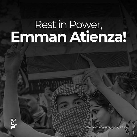 ينعى ناشطون طلابيون فلبينيون وفاة إيمان أتينزا، 19 عامًا، في وقتٍ مبكر. الصورة: رابطة الطلاب الفلبينيين