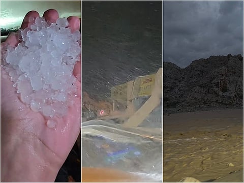 برد وأمطار غزيرة تطال مناطق في الإمارات وتخلف أضراراً مادية وجريان أودية