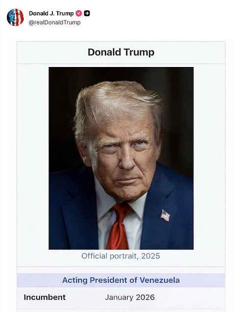 أنا الرئيس المؤقت لـ"فنزويلا"..منشور لترامب يشعل جدلاً عالمياً