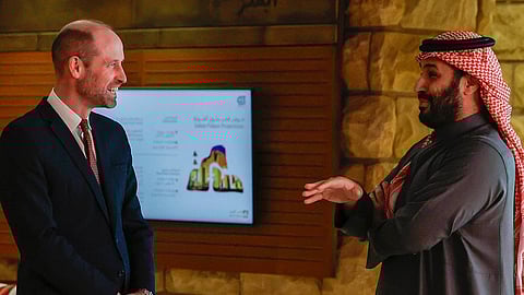 الأمير ويليام وولي عهد المملكة العربية السعودية الأمير محمد بن سلمان في موقع التراث العالمي لليونسكو في الطائف