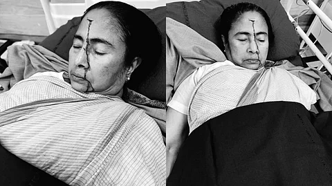 மமதா பானர்ஜிக்கு நெற்றியில் பலத்த காயம்!