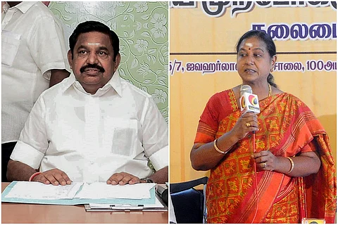 அதிமுக பொதுச்செயலாளர் எடப்பாடி பழனிசாமி மற்றும் தேமுதிக பொதுச்செயலாளர் பிரேமலதா விஜயகாந்த் (கோப்புப்படம்)
